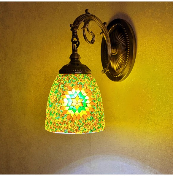 Turkish Mosaic Wall Lamp Handcrafted Glass Luminaria Led Wall Light Corridor Sofa Background Lighting Home Room Decor Lampe