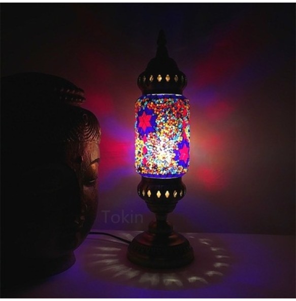 2020 New Turkish mosaic table Lamp vintage art deco Handcrafted lamparas de mesa Glass romantic bed light lamparas con mosaicos