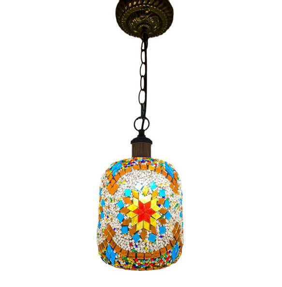 New Turkish Mosaic Pendant Lamp Vintage Art Deco Handcrafted Lampe De Mesa Glass Romantic Light Lamparas Colgantes Para Techo