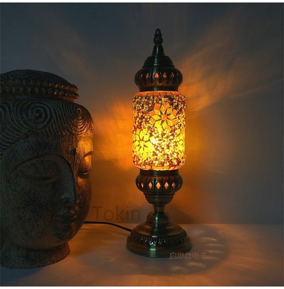 2020 New Turkish mosaic table Lamp vintage art deco Handcrafted lamparas de mesa Glass romantic bed light lamparas con mosaicos