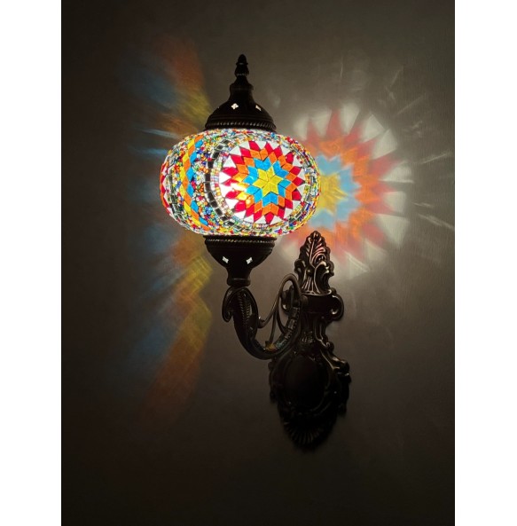 New Turkish Mosaic Wall Lamp Handcrafted Glass Luminaria Led Wall Light Corridor Sofa Background Lighting Home Room Decor Lampe