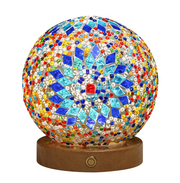 Infinite Dimming Turkish Mosaic Table Lamp Vintage Handcrafted Lamparas De Mesa Ball Glass Romantic Bed Light Led Night Lampe