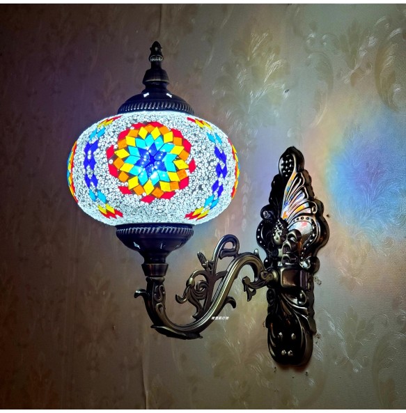 Turkish Mosaic Wall Lamps Handmade Luminaria Applique Murale Intérieur Led Lampara Bedroom Living Room Balcony Aisle Decor Light