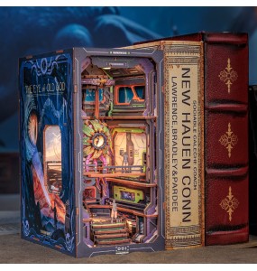 CUTEBEE DIY Book Nook Cthulhu Wooden Dollhouse with LED Dust Cover Bookshelf Insert 3D Puzzle Decor for Gift The Eye of Old God