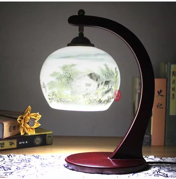 Chinese Vintage Ceramic Table Lamp Bedside Light Living Room Study Room Kids Room Retro Fashion Ceramic Table Lamp