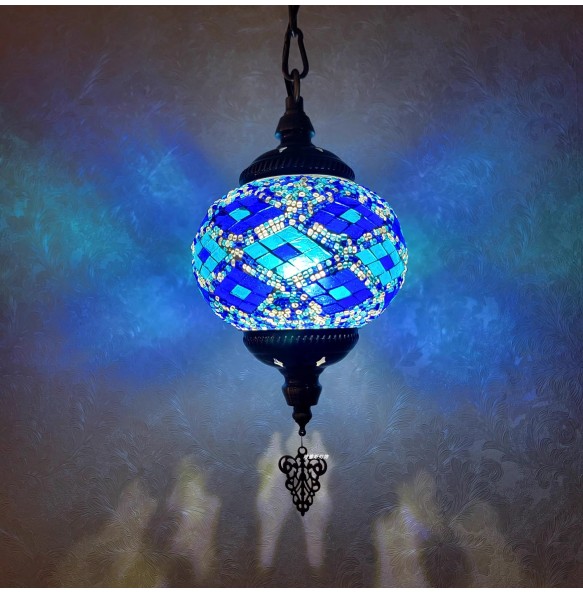 Turkish Mosaic Pendant Lamp Vintage Art Deco Handcrafted Lamparas De Mesa Glass Romantic Light Lamparas Con Mosaicos Home Decor