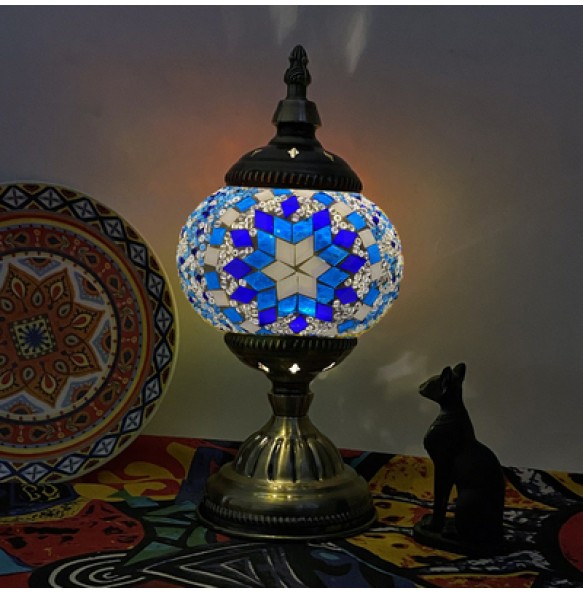 DIY Turkish Mosaic Light Material Package Handmade Table Lamp Design Lovers Parent-child Glass Night Lampara Birthday Gift