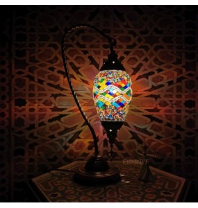 New Turkish mosaic swan table Lamp vintage art deco Handcrafted lamparas de mesa mosaicos Glass romantic bed light lamparas con