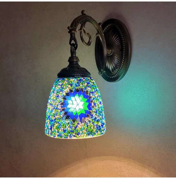 Turkish Mosaic Wall Lamp Handcrafted Glass Luminaria Led Wall Light Corridor Sofa Background Lighting Home Room Decor Lampe