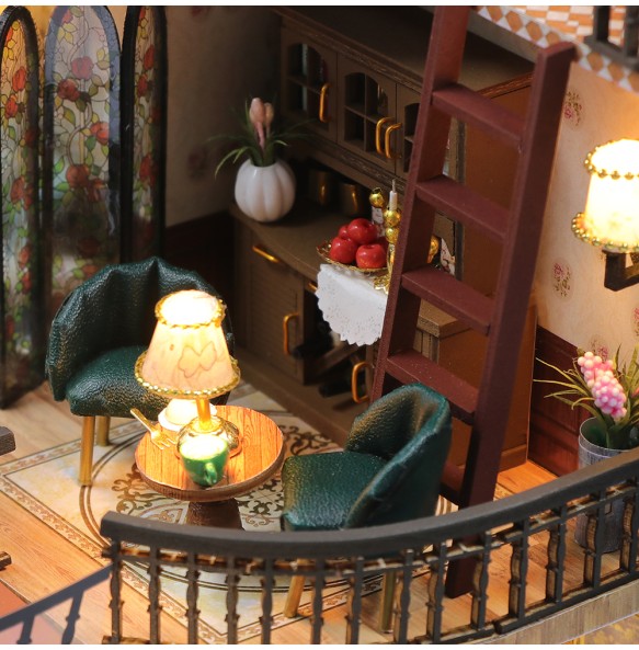 DIY Miniature Dollhouse Kit Doll House with Furniture Lights Wooden Building Model Toys for Children Birthday Gifts