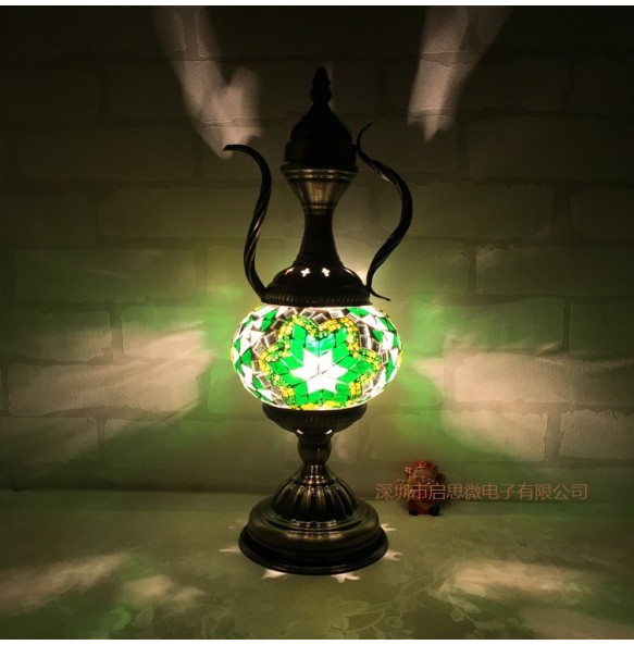 Newest E14 Hand-inlaid Glass Morocco Style Mosaic Light Bedroom Living Room Decorative Table Lamp Turkish Lampe