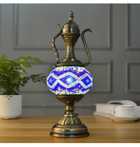 Newest Mediterranean style Art Deco Turkish Mosaic Table Lamp Handcrafted mosaic Glass romantic bed light