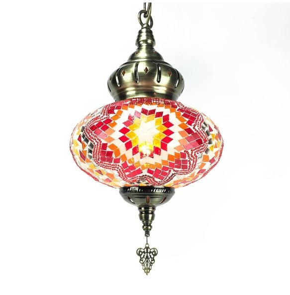 Dia 25cm New Style Turkey Ethnic Customs Handmade Lamp Romantic Cafe Restaurant Bar Tree Pendant Light Bar Mosaic Pendant Lamp