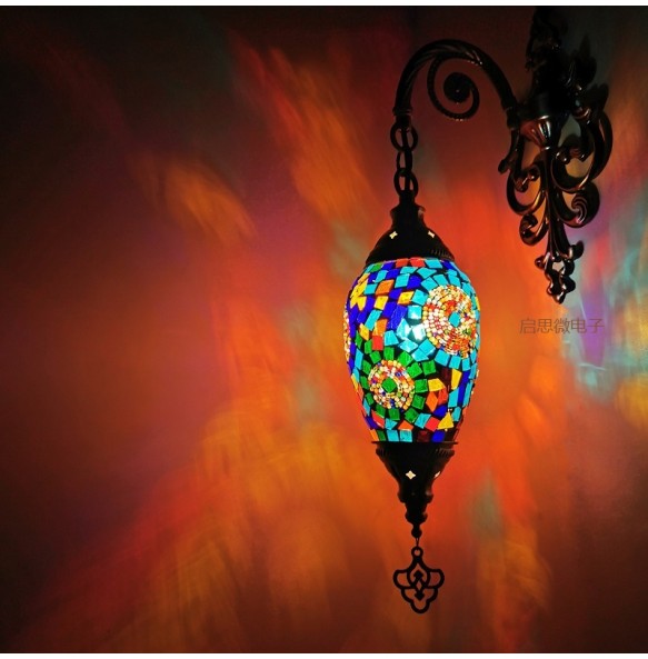 Newest E14 Mediterranean style Art Deco Turkish Mosaic Wall Lamp Handcrafted mosaic Glass romantic wall light