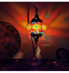 Turkish Swan Table Light Bedroom Decoration Abajur Para Quarto Mosaic Glass Lampara De Noche Dormitorio Desk Lamp Nightlights