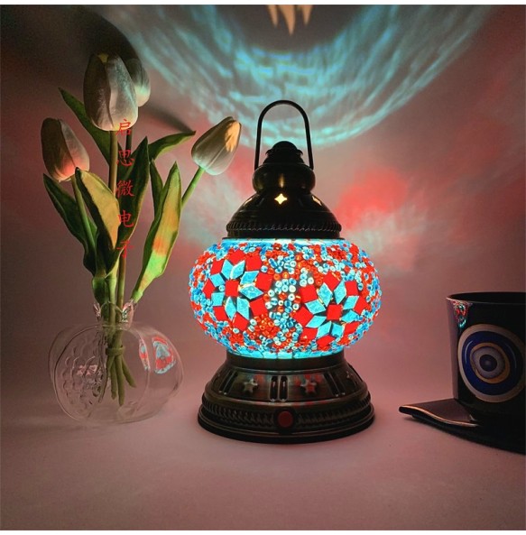 Rechargeable Turkish Mosaic Table Lamp Deco Handcrafted Lampe Abajur Para Quarto Bed Night Light Lampara De Noche Dormitorio