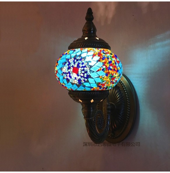 New Mediterranean style Art Deco Turkish Mosaic Wall Lamp Handcrafted mosaic Glass romantic wall light