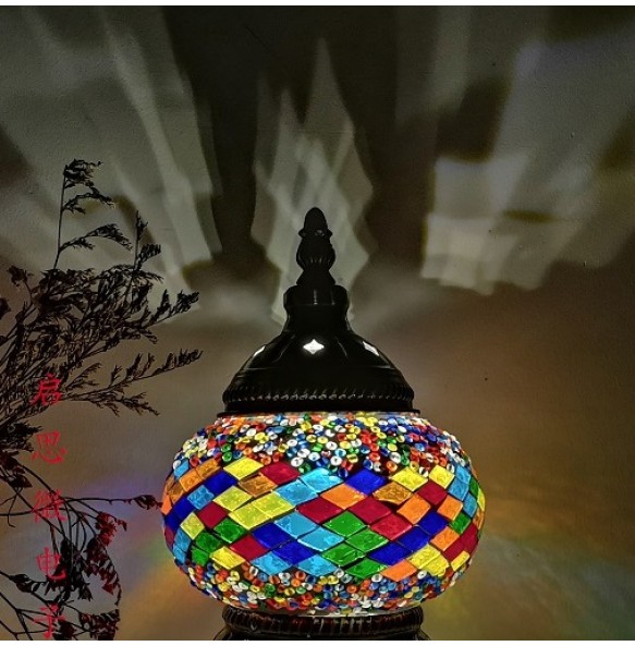 DIY Turkish Mosaic Light Material Package Handmade Table Lamp Design Lovers Parent-child Glass Night Lampara Birthday Gift