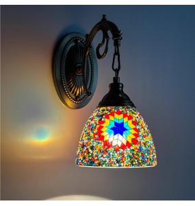 Turkish Mosaic Wall Lamp Handcrafted Glass Luminaria Led Wall Light Corridor Sofa Background Lighting Home Room Decor Lampe