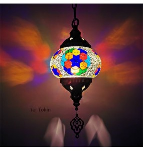 Newest Mediterranean Style Art Deco Turkish Mosaic Pendant Lamp Handcrafted Mosaic Glass Romantic Pendant Light