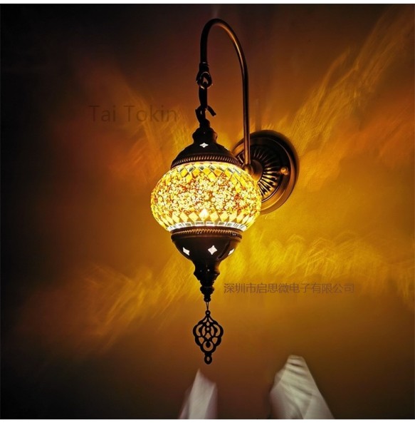 E14 Newest Mediterranean style Art Deco Turkish Mosaic Wall Lamp Handcrafted mosaic Glass romantic wall light