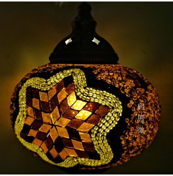 Big Size  E14 Hand-inlaid glass mosaic bedroom living room decorative Table Lamps of Mediterranean style Turkish Lamps Desk lamp