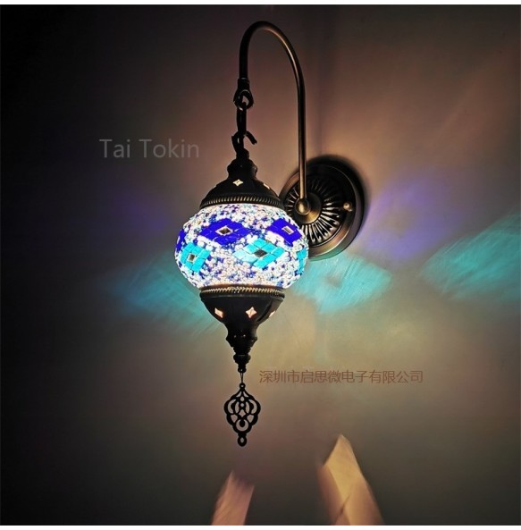 E14 Newest Mediterranean style Art Deco Turkish Mosaic Wall Lamp Handcrafted mosaic Glass romantic wall light