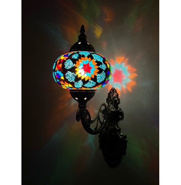 New Turkish Mosaic Wall Lamp Handcrafted Glass Luminaria Led Wall Light Corridor Sofa Background Lighting Home Room Decor Lampe