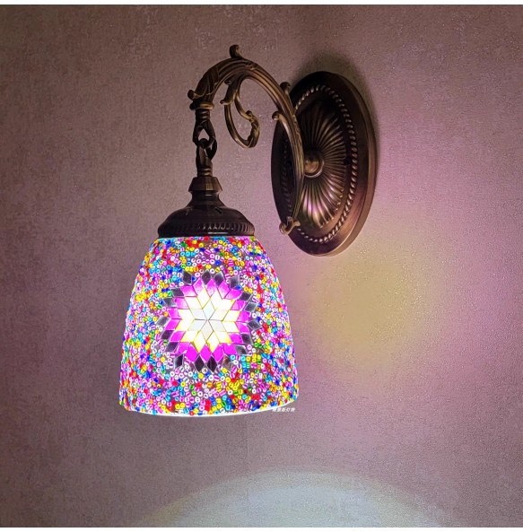 Turkish Mosaic Wall Lamp Handcrafted Glass Luminaria Led Wall Light Corridor Sofa Background Lighting Home Room Decor Lampe