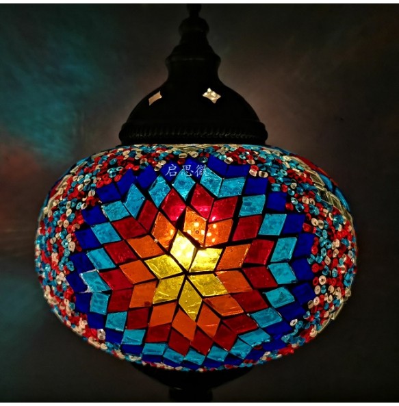 Turkish mosaic table Lamp vintage art deco Handcrafted lamparas de mesa E14 Glass romantic bed light lamparas con mosaicos