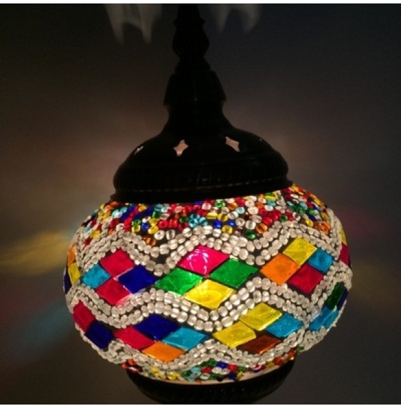 Newest E14 Hand-inlaid Glass Mosaic Bedroom Living Room Decorative Table Lamps of Mediterranean Style Turkish Lamps