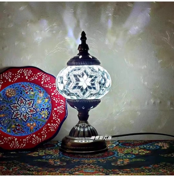 Turkish Mosaic Table Lamp Vintage Art Deco Handcrafted Lamparas De Mesa Mosaic Glass Bed Light Lamparas Con Mosaicos Night Light