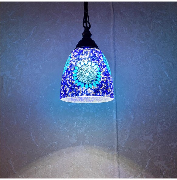 Newest Mosaic Pendant Lamp Vintage Art Deco Handcrafted Lamparas De Mesa Glass Romantic Light Lamparas Con Mosaicos Home Decor