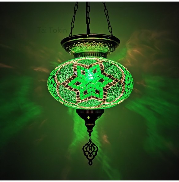 Big size New style Turkey Ethnic Customs Handmade Lamp Romantic Cafe Restaurant Bar Tree Pendant Light Bar Mosaic Pendant Light