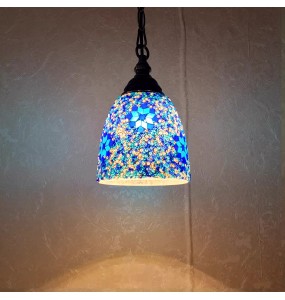 Newest Mosaic Pendant Lamp Vintage Art Deco Handcrafted Lamparas De Mesa Glass Romantic Light Lamparas Con Mosaicos Home Decor