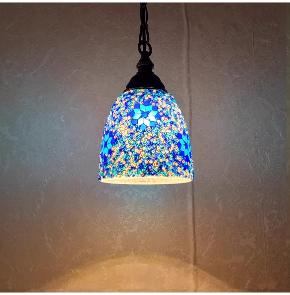 Newest Mosaic Pendant Lamp Vintage Art Deco Handcrafted Lamparas De Mesa Glass Romantic Light Lamparas Con Mosaicos Home Decor