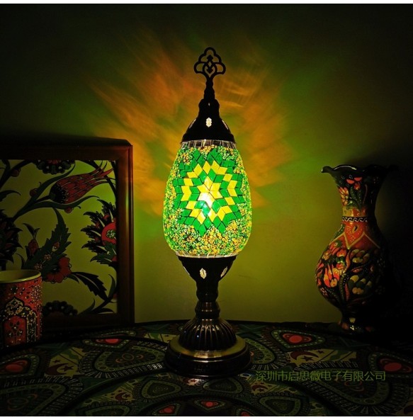 Turkish Table Lamp Vintage Art Deco Handcrafted Lamparas De Mesa Mosaic Glass Romantic Bed Light Lamparas Con  Night Lampe