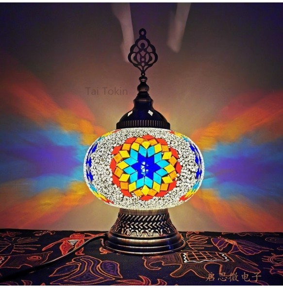 Turkish Led Table Light Bedroom Decoration Abajur Para Quarto Mosaic Glass Lampara De Noche Dormitorio Desk Lamp Nightlights