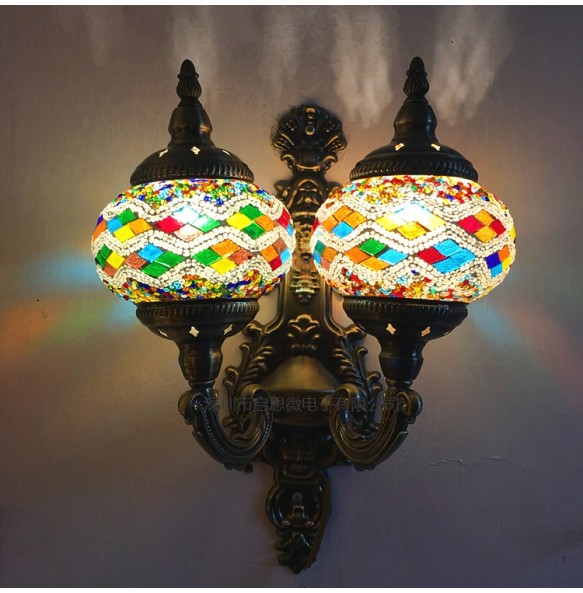 Turkey Ethnic Customs Handmade Lamp Romantic Cafe Restaurant Bar Wall light Bedroom Living Room Book Room  Wall Lights