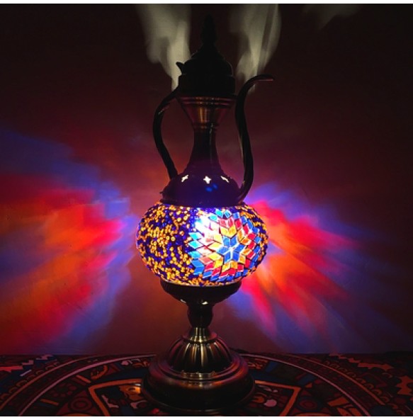 Newest E14 Hand-inlaid Glass Morocco Style Mosaic Light Bedroom Living Room Decorative Table Lamp Turkish Lampe