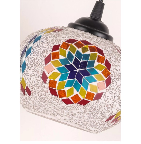 Newest Mosaic Pendant Lamp Vintage Art Deco Handcrafted Lamparas De Mesa Glass Romantic Light Lamparas Con Mosaicos Home Decor