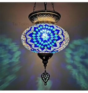 Big size New style Turkey Ethnic Customs Handmade Lamp Romantic Cafe Restaurant Bar Tree Pendant Light Bar Mosaic Pendant Light