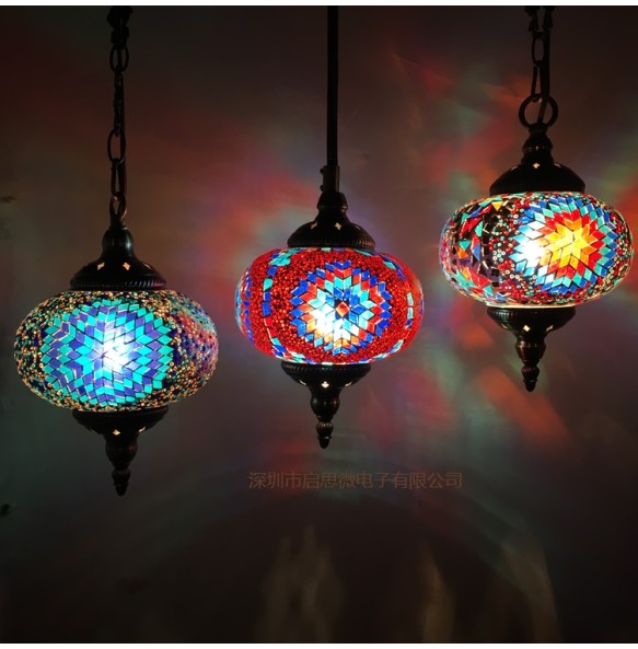 Newest style Turkish ethnic customs handmade Mosaic lamp romantic cafe restaurant bar tree Pendant light bar Pendant lamp