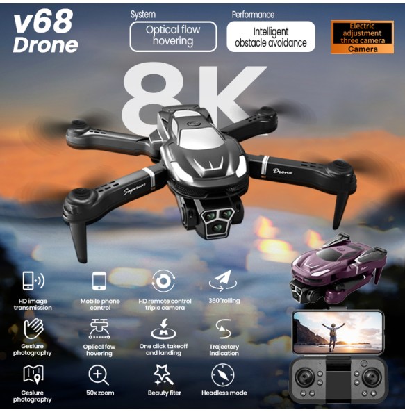 2024 New V68 Original Drone Professional 8K Aerial Photography Dual-Camera Omnidirectional Obstacle Avoidance Drone For XIAOMI