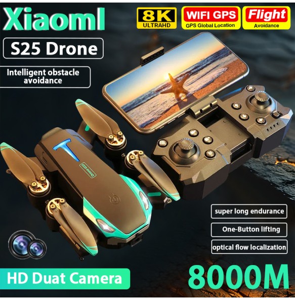 2024 Original S25 Drone Professional HD Dual Camera Optical flow Position in Long Battery WIFI FPV GPS Drone RC Quadcopter Toy