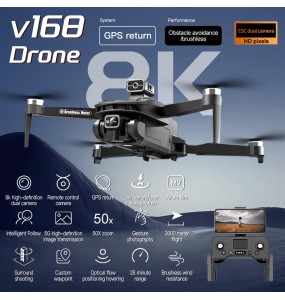 New V168 Drone Professinal Three Camera 8K Wide Angle Optical GPS Localization Four-way Obstacle Avoidance Quadcopter For XIAOMI