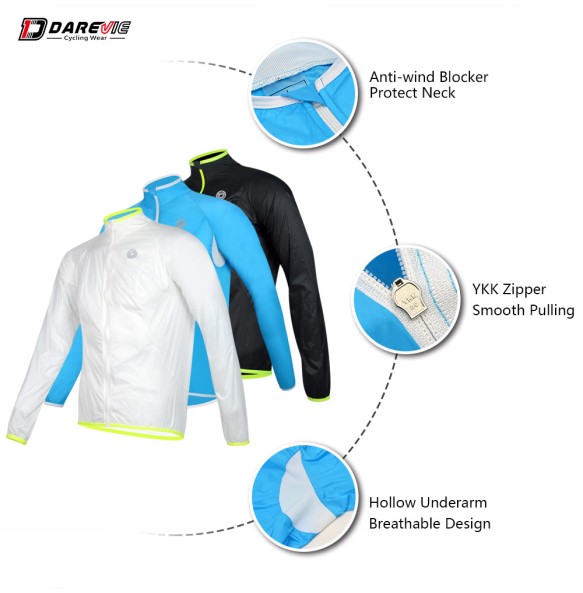 DAREVIE Man Cycling Jacket Soft LightWaterproof Windproof Woemn Cycling Long Sleeve Jacket Water Resistance Cycling Jacket