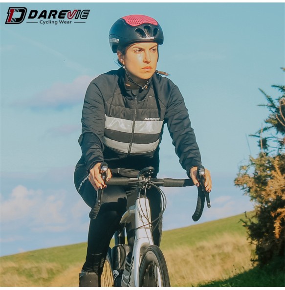 DAREVIE Cycling Jacket Themal Fleece Women Winter -5℃~10℃ Men Cycling Jackets Reflective Keep Warm Breathable Cycling Jacket