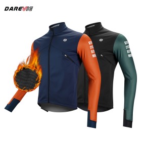 DAREVIE Cycling Jacket Winter Theramal Fleece BIg Size Warm Windproof Cycling Jacket Men Chest Zip Pro Cycling Jack Women 2024