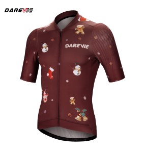 DAREVIE Cycling Jersey Slim Fit SPF 50+ Men Women Christmas Cycling Jersey Fashion Bike Jersey Pro Team Cycling Shirt